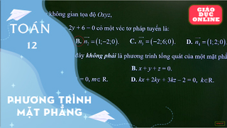 Môn Toán Lớp 12 - Phương trình mặt phẳng