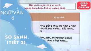 Môn Ngữ Văn Lớp 6 - Tiếng việt: So sánh ( tiết 2)