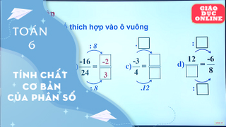 Môn Toán Lớp 6 - Đại số: Tính chất cơ bản của phân số