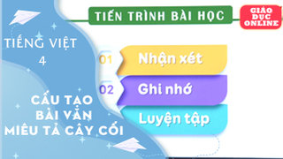 Môn Tiếng Việt Lớp 4 - Tập làm văn: Cấu tạo bài văn miêu tả cây cối