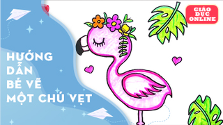 Hướng dẫn bé vẽ và tô màu hình con vẹt