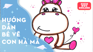Cách vẽ một con hà mã thật dễ thương