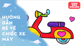 Dễ dàng vẽ một chiếc xe máy dễ thương