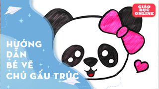 Cùng vẽ và tô màu một chú gấu trúc