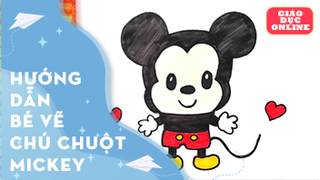 Cùng vẽ và tô màu một chú chuột mickey