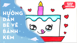 Cùng vẽ và tô màu chiếc bánh kem