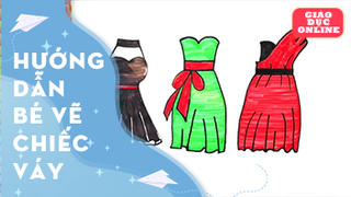 Cách vẽ và tô màu những chiếc váy màu sắc