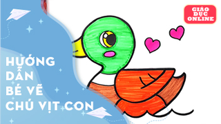 Cùng vẽ và tô màu chú vịt con