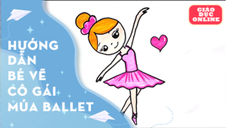 Cùng vẽ và tô màu cô gái đang múa
