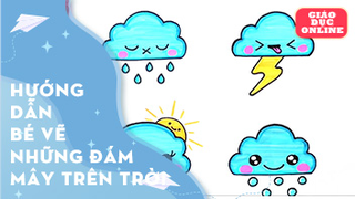 Hướng dẫn bé vẽ những đám mây trên trời