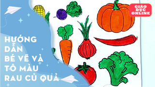 Hướng dẫn bé vẽ và tô màu các loại rau củ quả