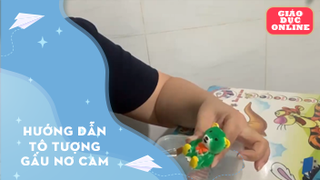 Hướng dẫn tô tượng gấu nơ cam