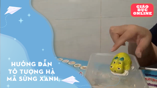 Hướng dẫn tô tượng hà mã sừng xanh