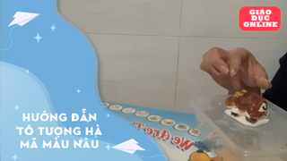Hướng dẫn tô tượng hà mã màu nâu