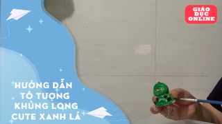 Hướng dẫn tô tượng khủng long cute xanh lá