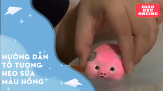 Hướng dẫn tô tượng heo sữa màu hồng
