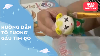  Hướng dẫn tô tượng gấu tim đỏ