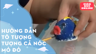 Hướng dẫn tô tượng cá nóc mỏ đỏ