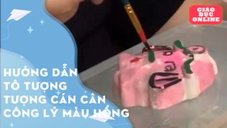 Hướng dẫn tô tượng cán cân công lý màu hồng