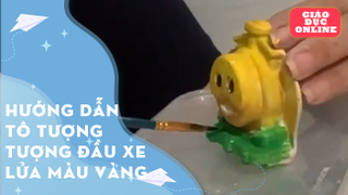 Hướng dẫn tô tượng đầu xe lửa màu vàng