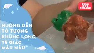 Hướng dẫn tô tượng khủng long tê giác màu nâu