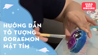  Hướng dẫn tô tượng đorraemon mặt tím
