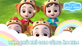 Ca khúc Năm chú khỉ con cùng ăn kem