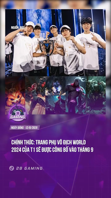 Trang phục vô địch của T1 sẽ được ra mắt vào tháng 9