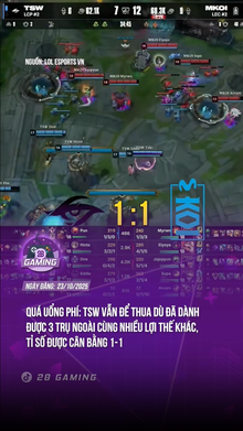 Tỉ số được cân bằng 1-1