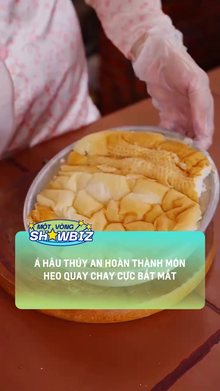 Á hậu Thúy An hoàn thành món heo quay chay cực bắt mắt