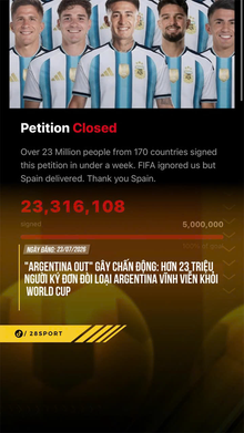 "Argentina out " gây chấn động